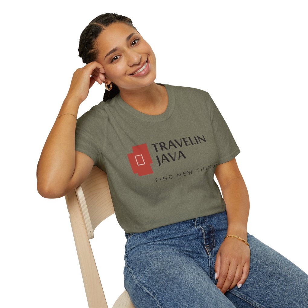 Travelin Java Unisex Softstyle T-Shirt - Adventure Tee, Casual Wear, Travel Gift, Graphic Tee, Unique Design