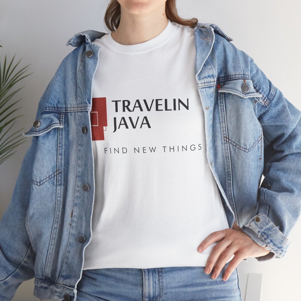 TravelinJava Lock Logo Tee | Unisex Heavy Cotton Tee - Gildan 5000