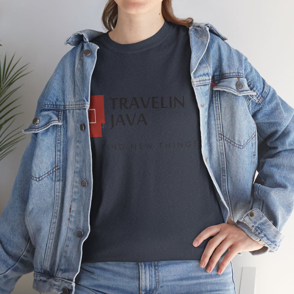 TravelinJava Lock Logo Tee | Unisex Heavy Cotton Tee - Gildan 5000