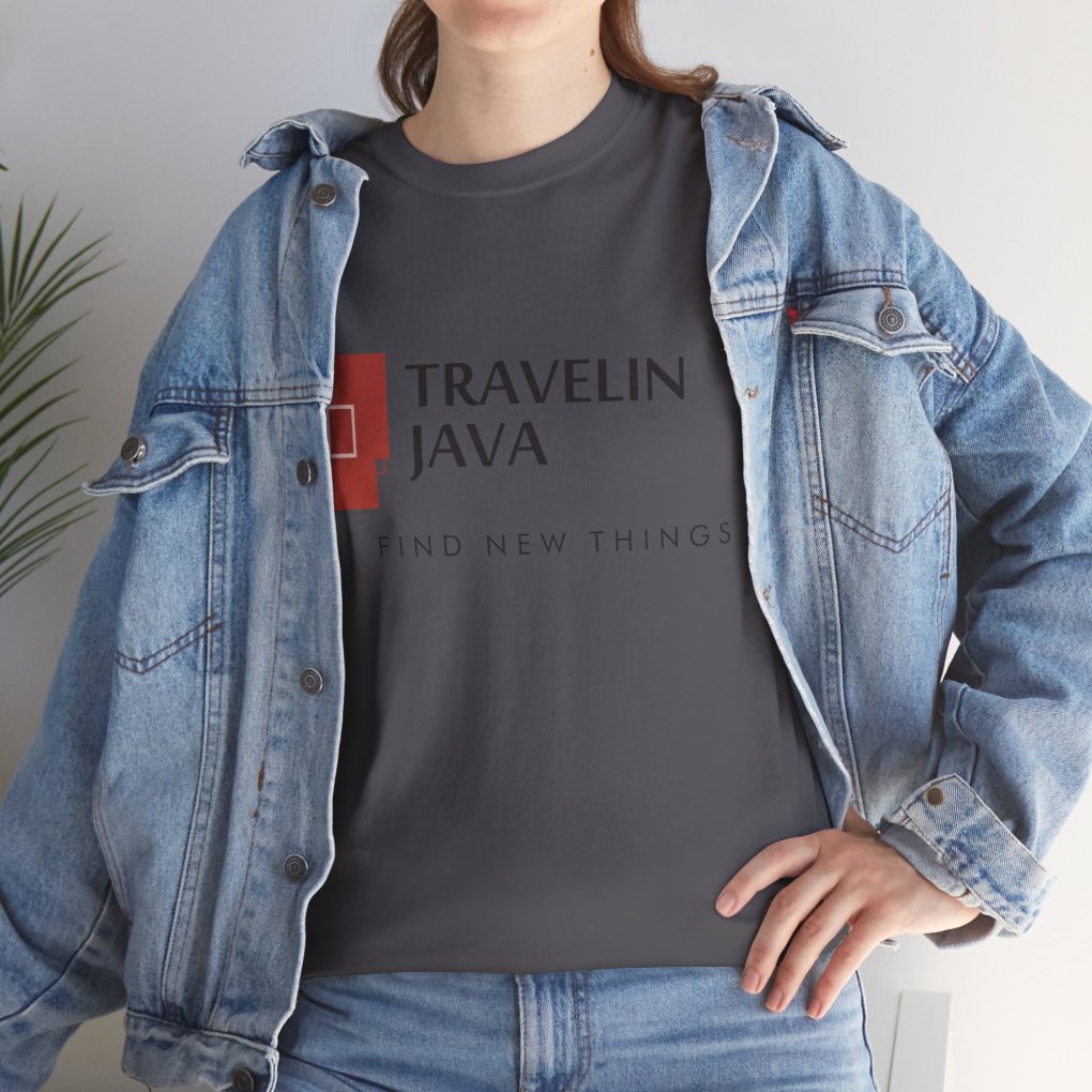 TravelinJava Lock Logo Tee | Unisex Heavy Cotton Tee - Gildan 5000