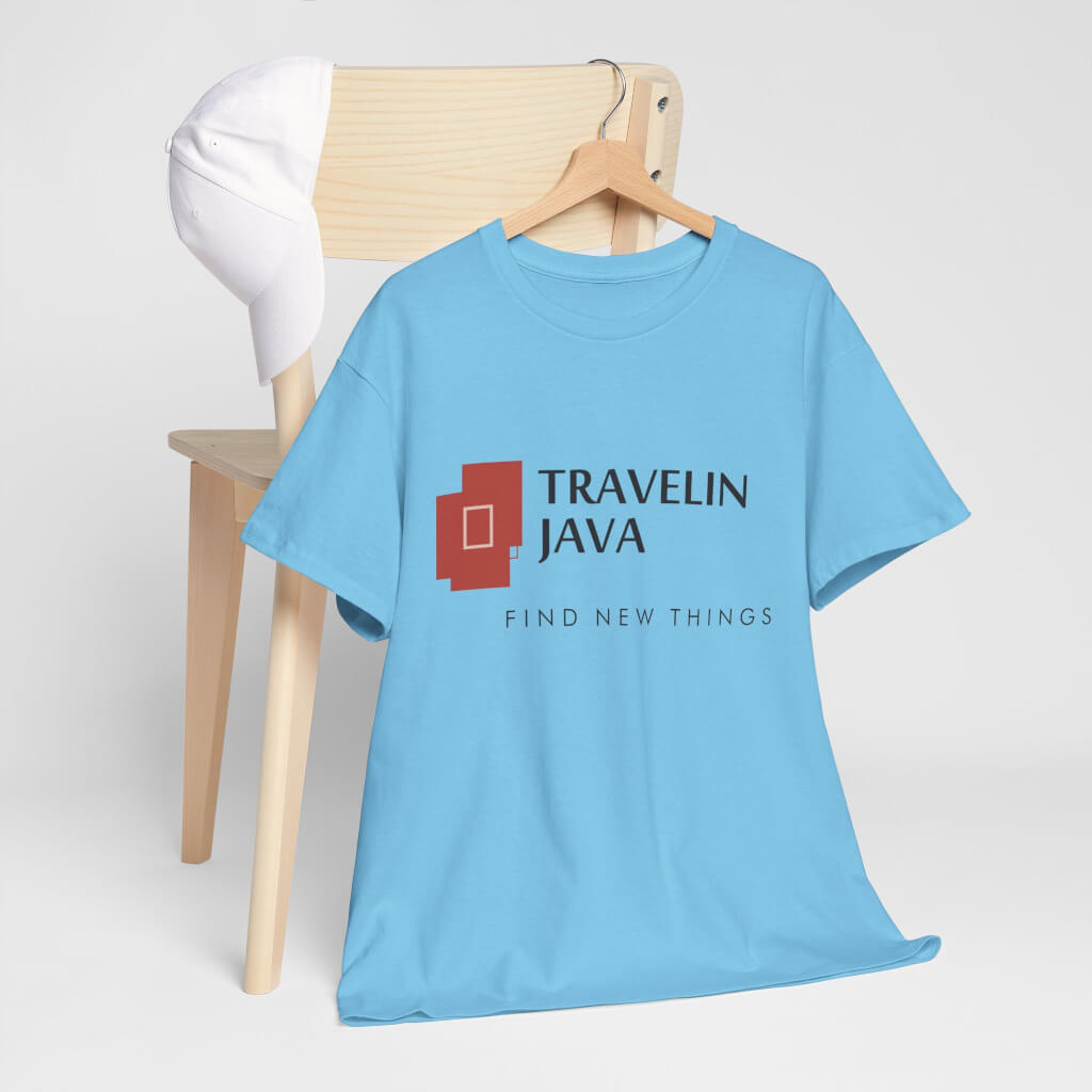 TravelinJava Lock Logo Tee | Unisex Heavy Cotton Tee - Gildan 5000