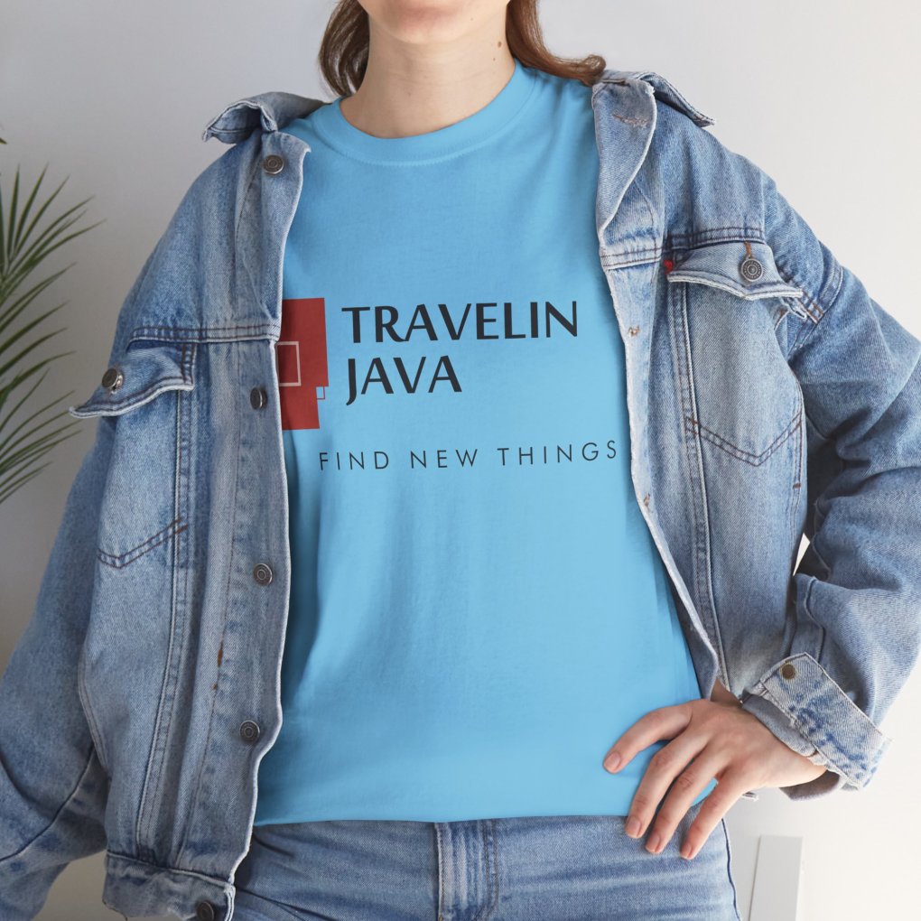 TravelinJava Lock Logo Tee | Unisex Heavy Cotton Tee - Gildan 5000