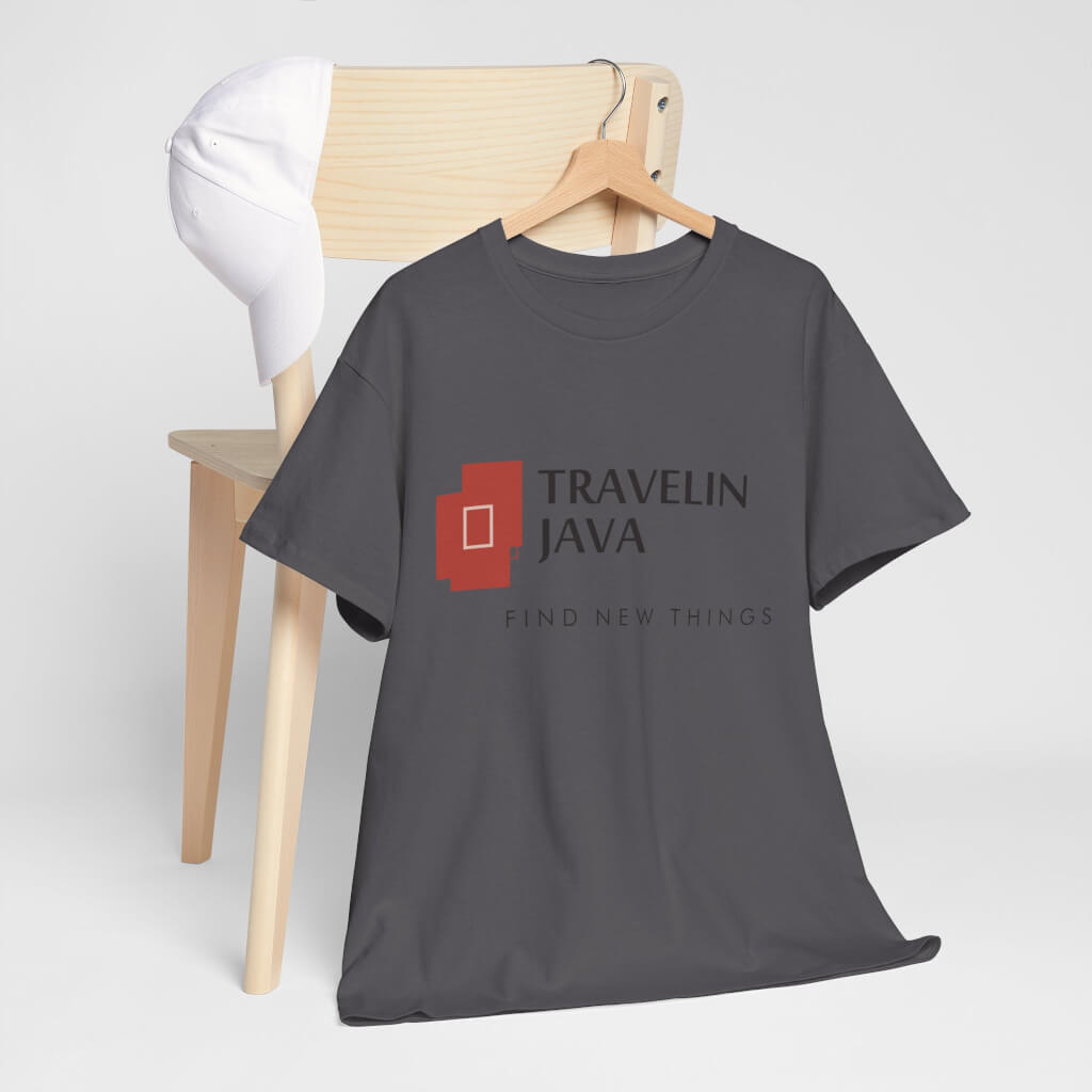 TravelinJava Lock Logo Tee | Unisex Heavy Cotton Tee - Gildan 5000