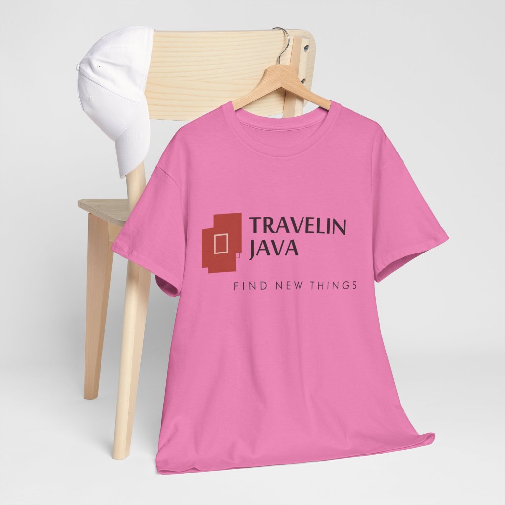 TravelinJava Lock Logo Tee | Unisex Heavy Cotton Tee - Gildan 5000