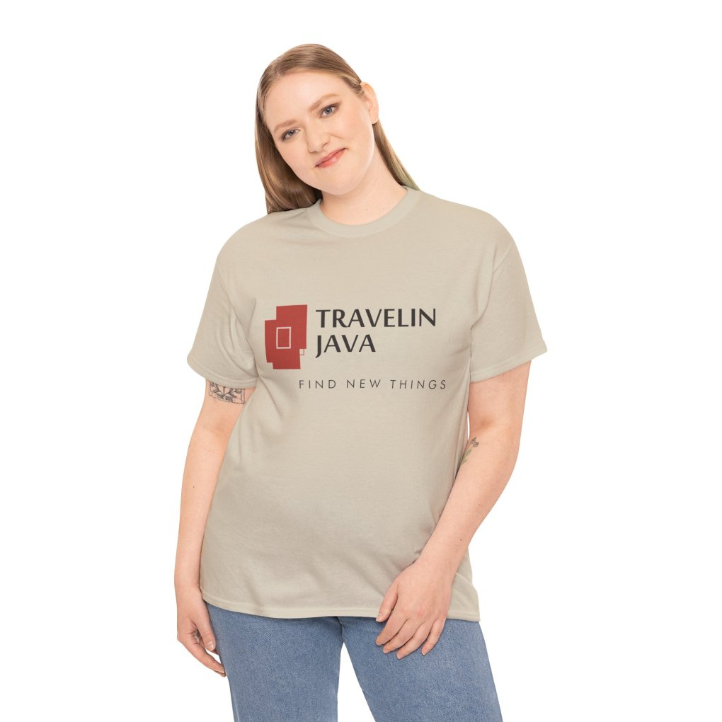 TravelinJava Lock Logo Tee | Unisex Heavy Cotton Tee - Gildan 5000