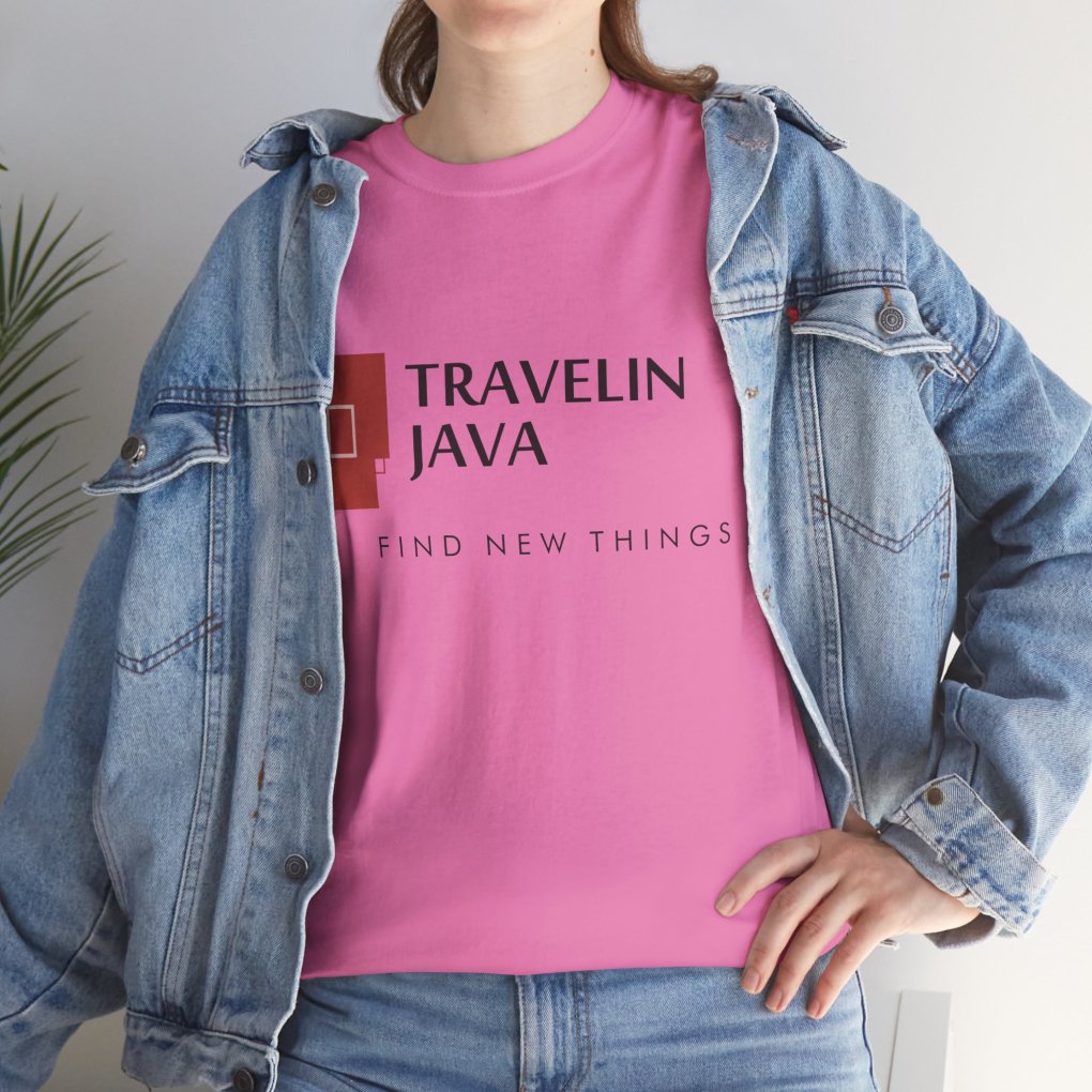 TravelinJava Lock Logo Tee | Unisex Heavy Cotton Tee - Gildan 5000