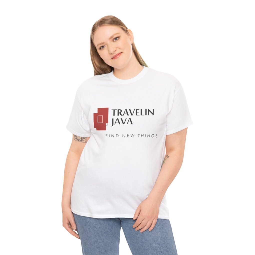 TravelinJava Lock Logo Tee | Unisex Heavy Cotton Tee - Gildan 5000