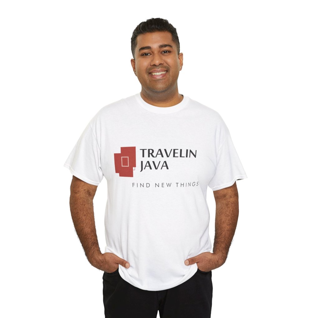 TravelinJava Lock Logo Tee | Unisex Heavy Cotton Tee - Gildan 5000