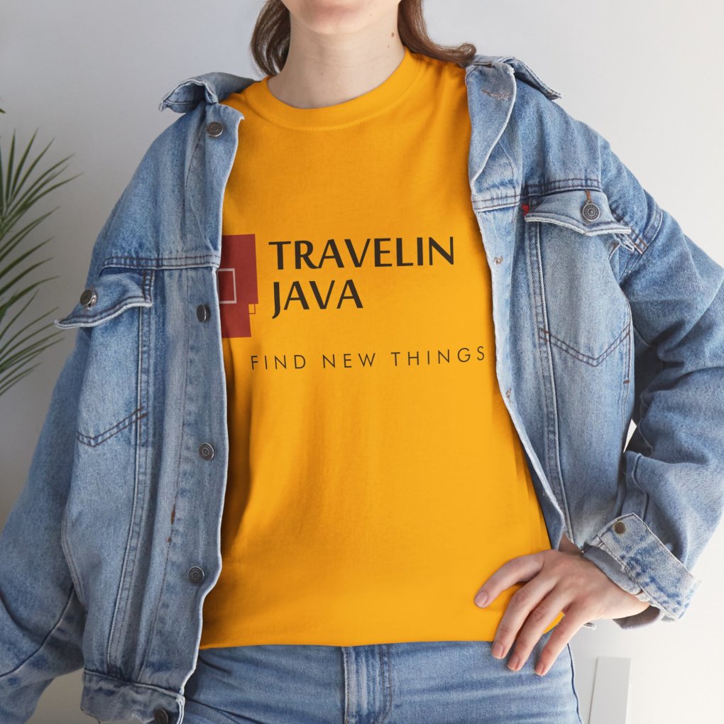 TravelinJava Lock Logo Tee | Unisex Heavy Cotton Tee - Gildan 5000