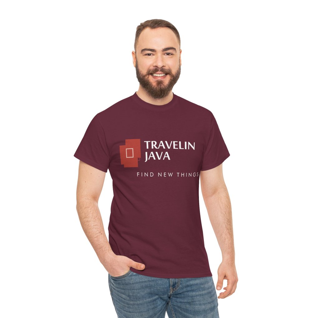 TravelinJava Lock Logo Tee | Unisex Heavy Cotton Tee - Gildan 5000