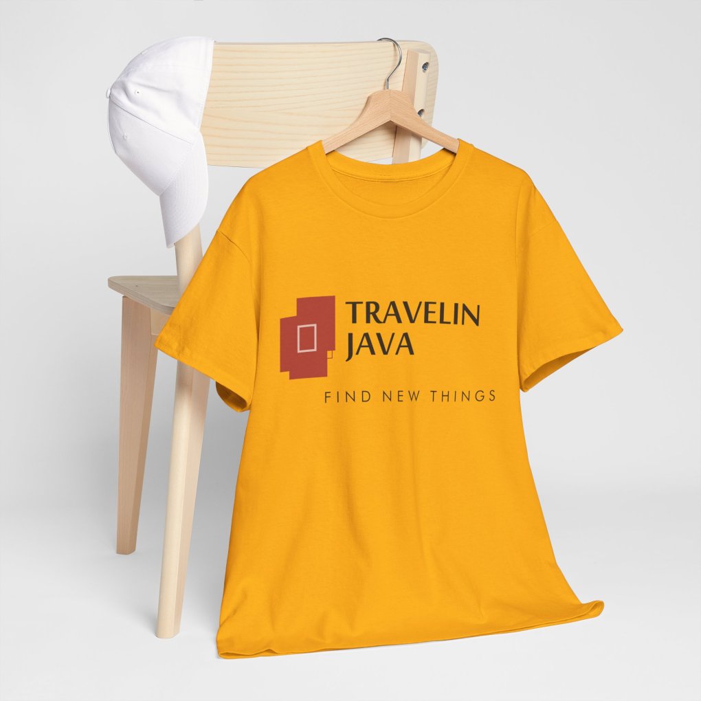 TravelinJava Lock Logo Tee | Unisex Heavy Cotton Tee - Gildan 5000