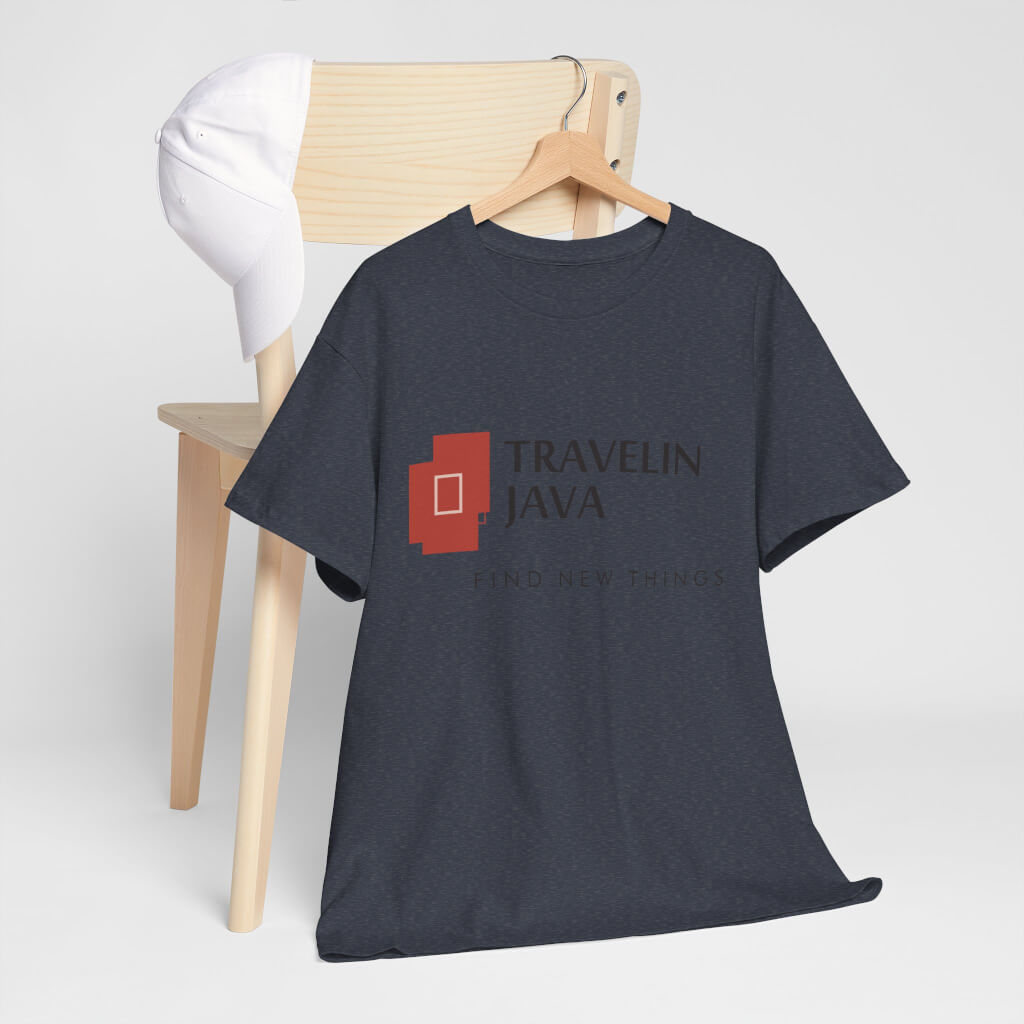 TravelinJava Lock Logo Tee | Unisex Heavy Cotton Tee - Gildan 5000