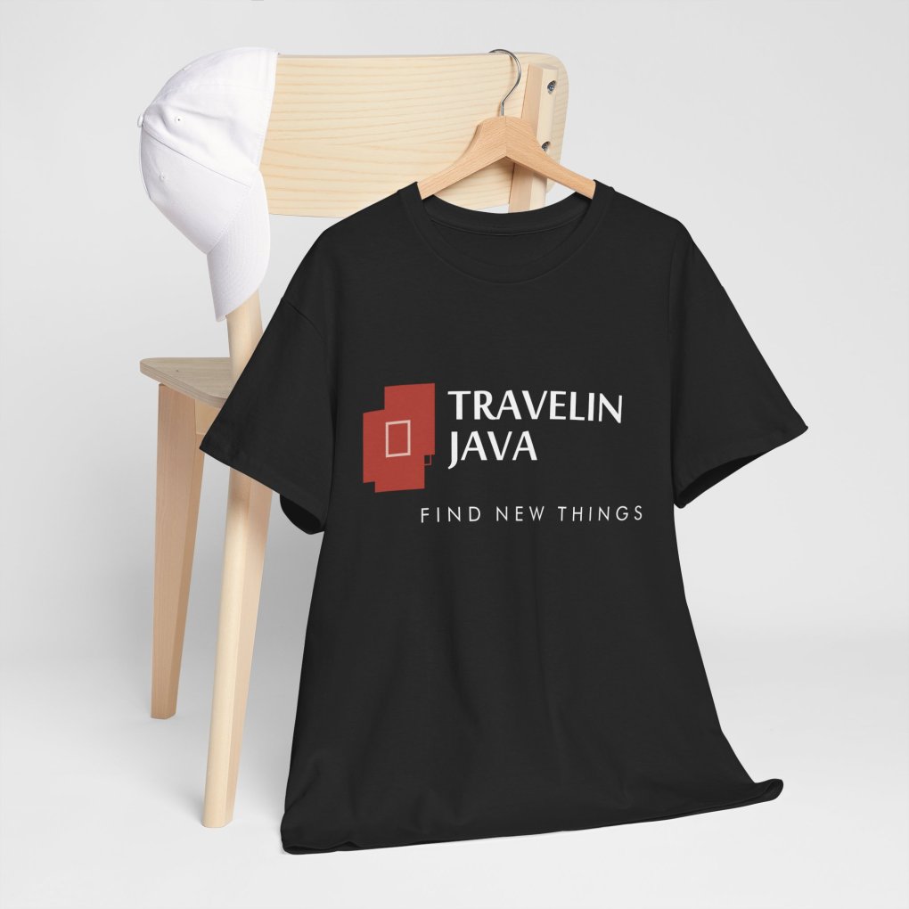 TravelinJava Lock Logo Tee | Unisex Heavy Cotton Tee - Gildan 5000