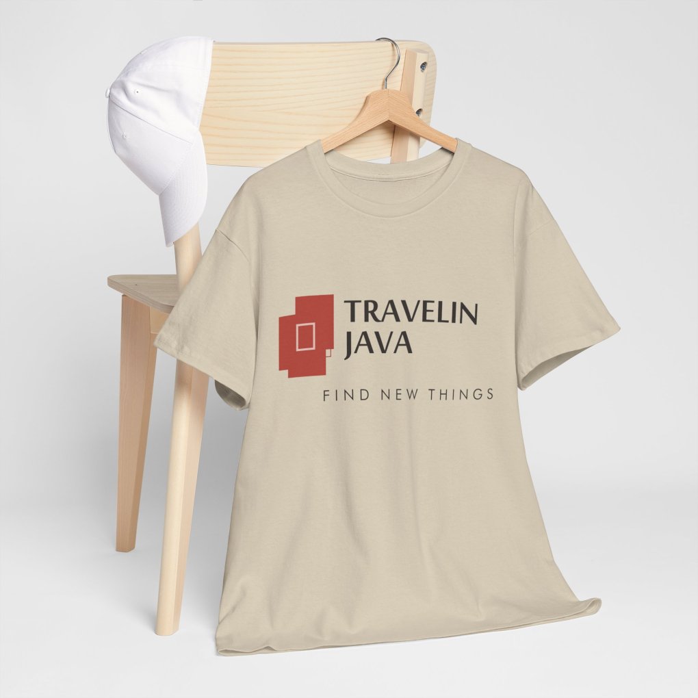 TravelinJava Lock Logo Tee | Unisex Heavy Cotton Tee - Gildan 5000
