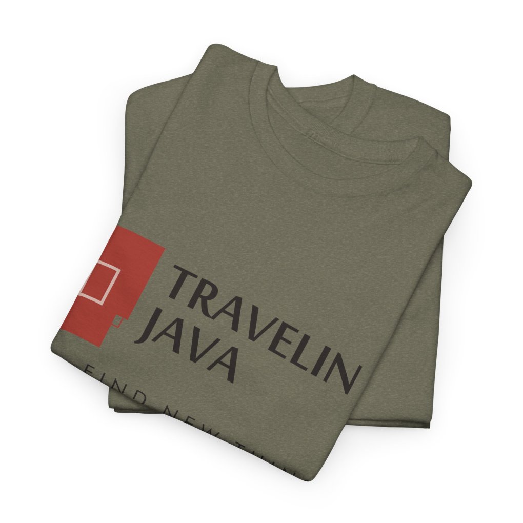 TravelinJava Lock Logo Tee | Unisex Heavy Cotton Tee - Gildan 5000
