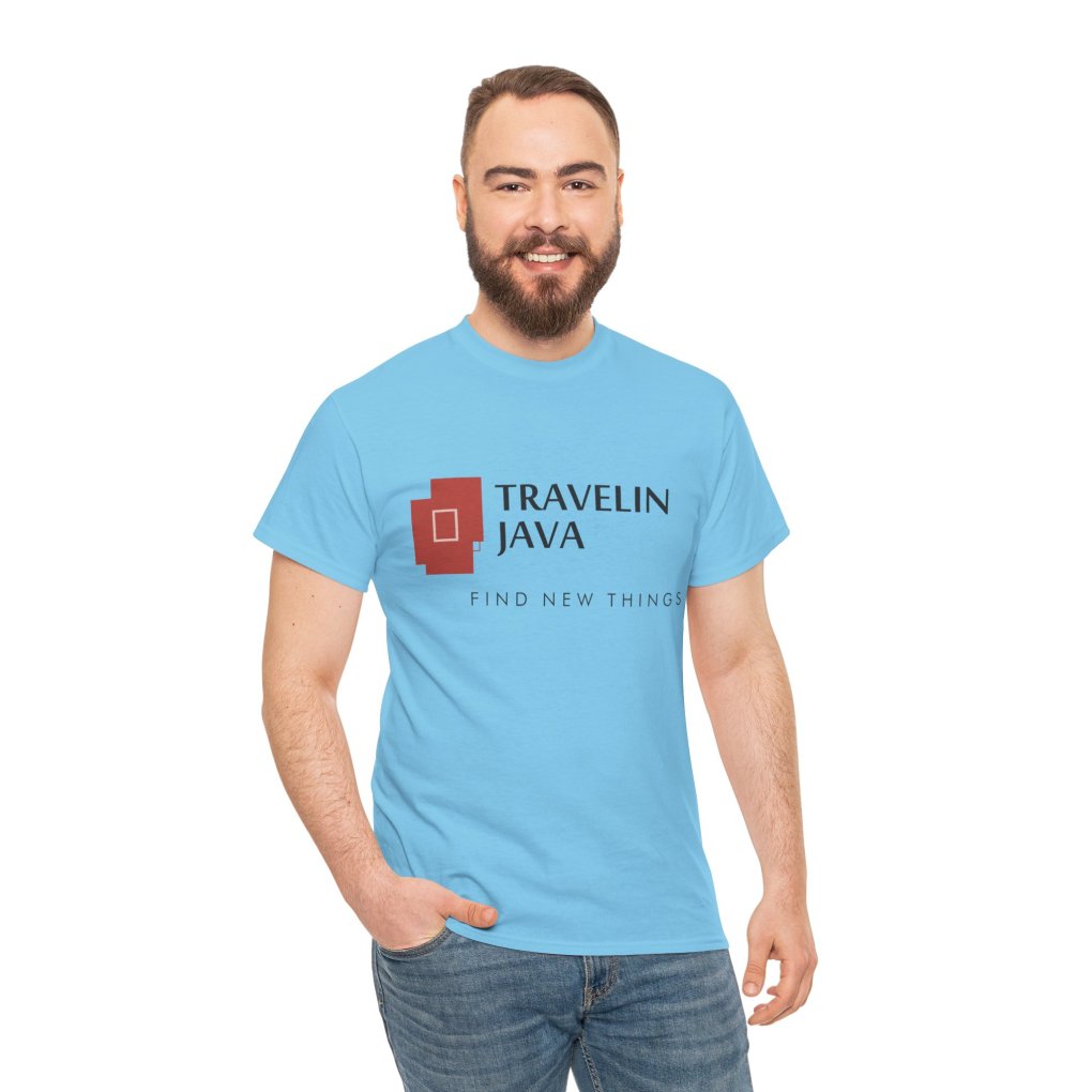 TravelinJava Lock Logo Tee | Unisex Heavy Cotton Tee - Gildan 5000