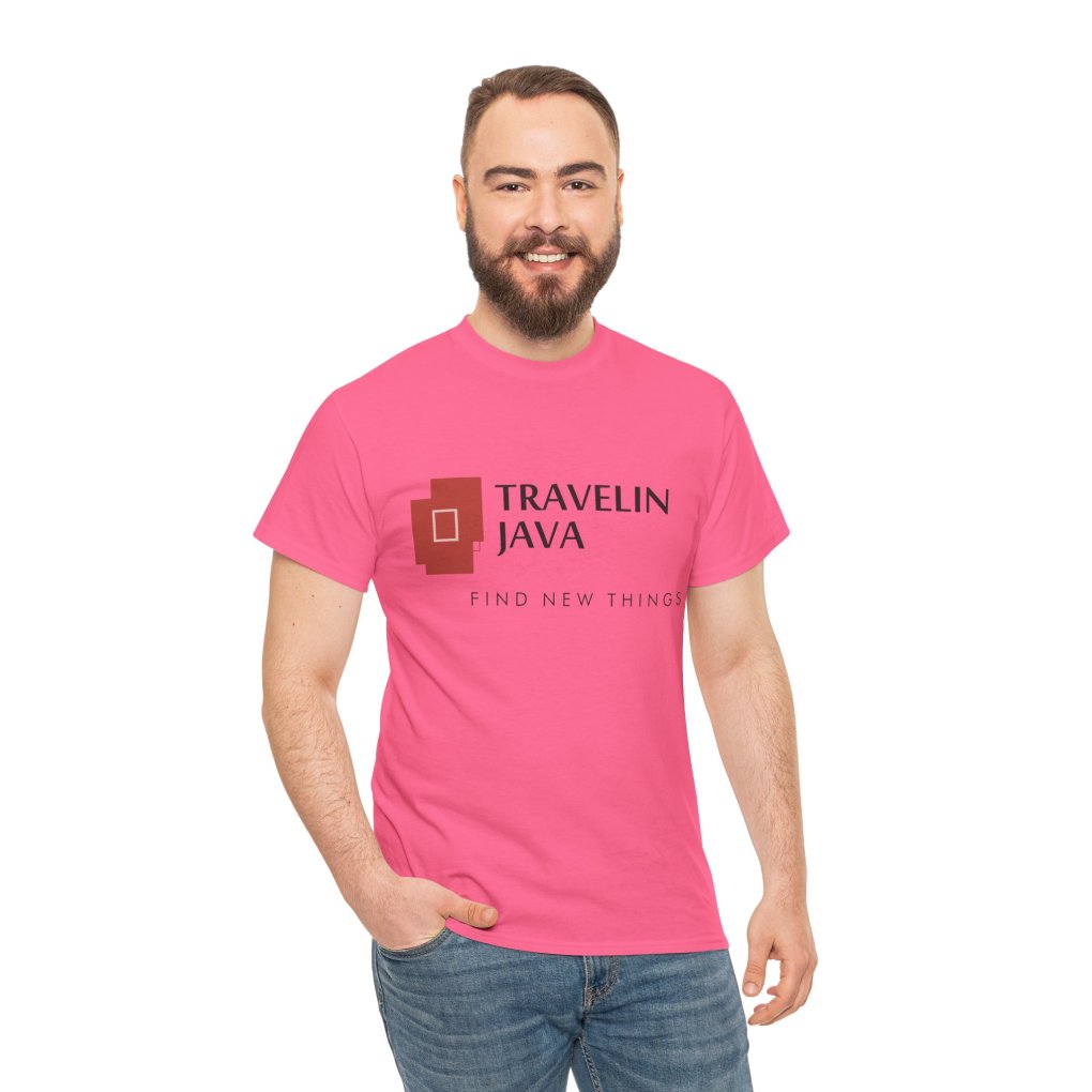 TravelinJava Lock Logo Tee | Unisex Heavy Cotton Tee - Gildan 5000