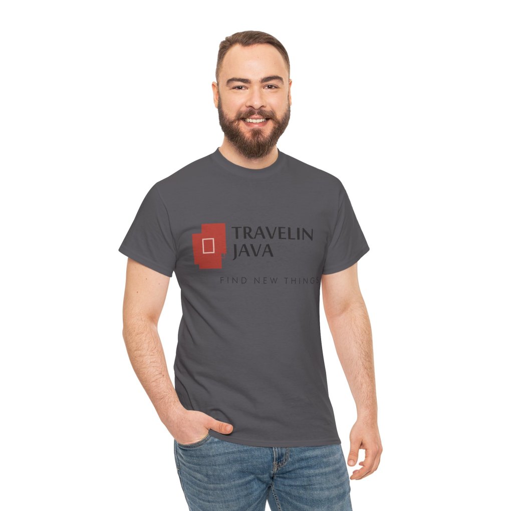 TravelinJava Lock Logo Tee | Unisex Heavy Cotton Tee - Gildan 5000