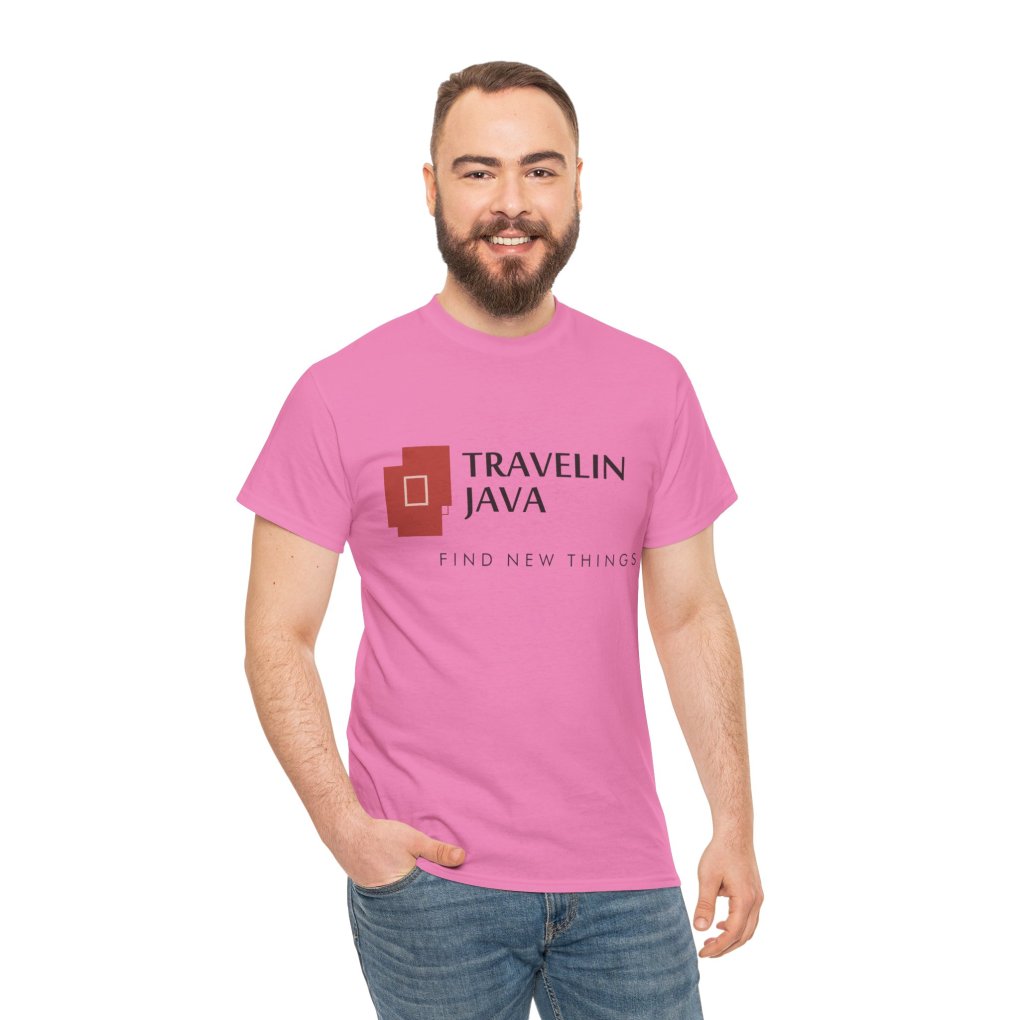 TravelinJava Lock Logo Tee | Unisex Heavy Cotton Tee - Gildan 5000
