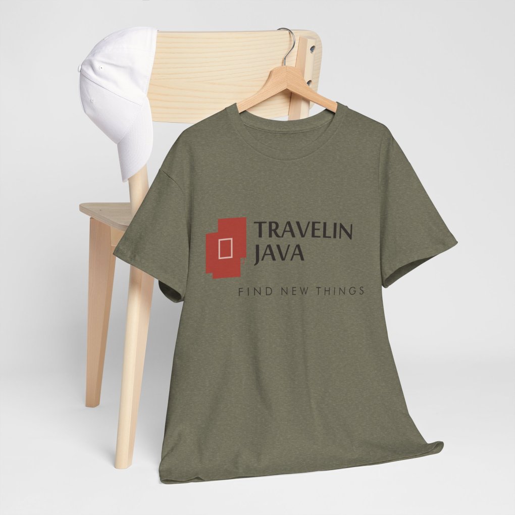 TravelinJava Lock Logo Tee | Unisex Heavy Cotton Tee - Gildan 5000