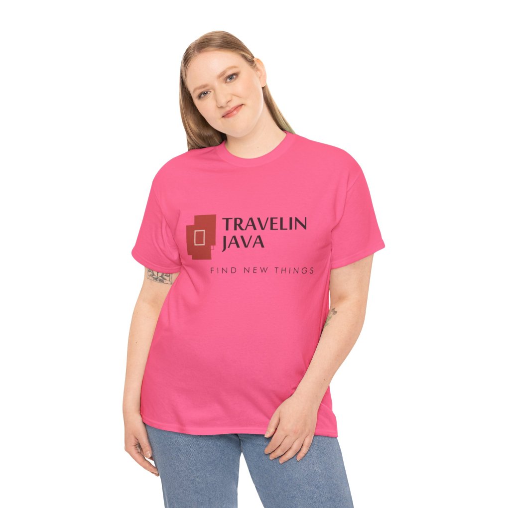TravelinJava Lock Logo Tee | Unisex Heavy Cotton Tee - Gildan 5000