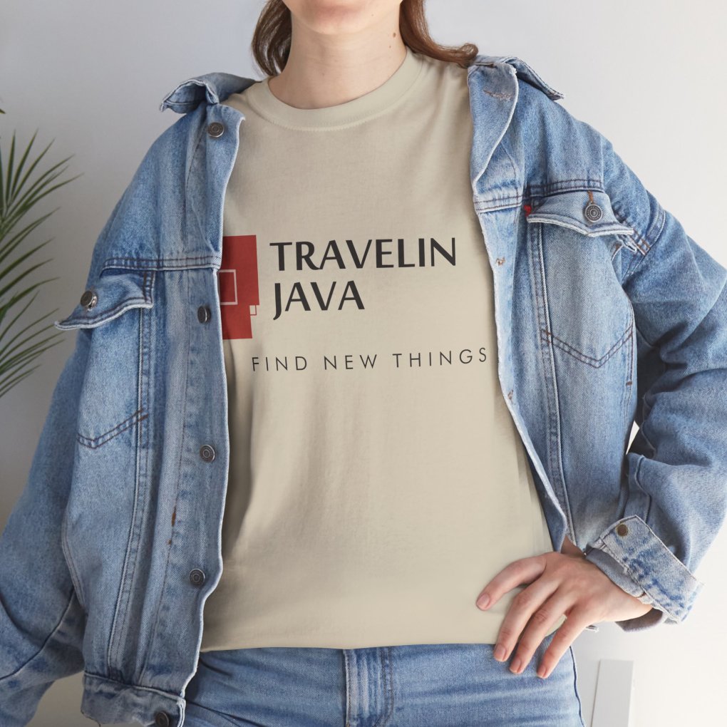 TravelinJava Lock Logo Tee | Unisex Heavy Cotton Tee - Gildan 5000