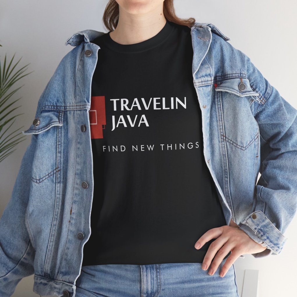 TravelinJava Lock Logo Tee | Unisex Heavy Cotton Tee - Gildan 5000