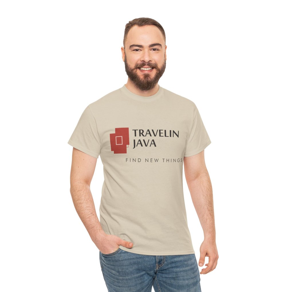 TravelinJava Lock Logo Tee | Unisex Heavy Cotton Tee - Gildan 5000