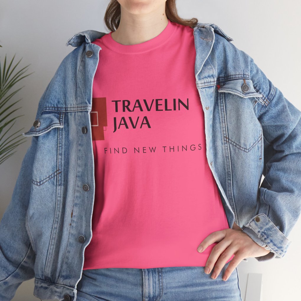 TravelinJava Lock Logo Tee | Unisex Heavy Cotton Tee - Gildan 5000