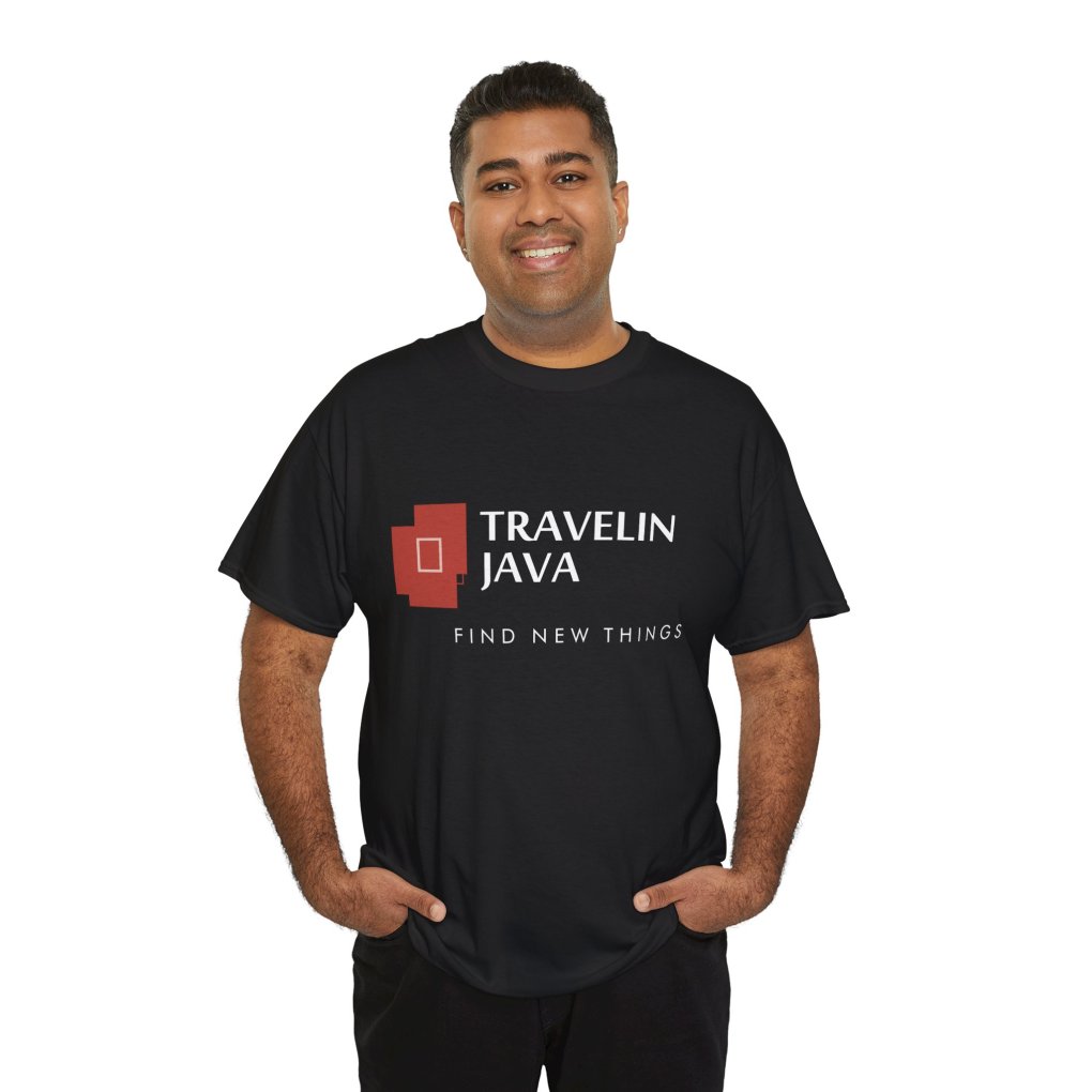TravelinJava Lock Logo Tee | Unisex Heavy Cotton Tee - Gildan 5000