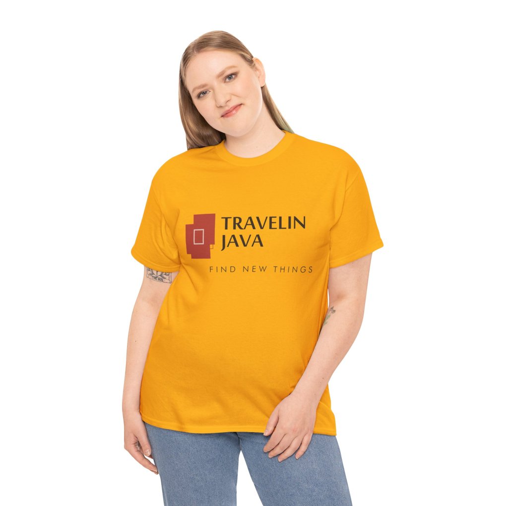 TravelinJava Lock Logo Tee | Unisex Heavy Cotton Tee - Gildan 5000