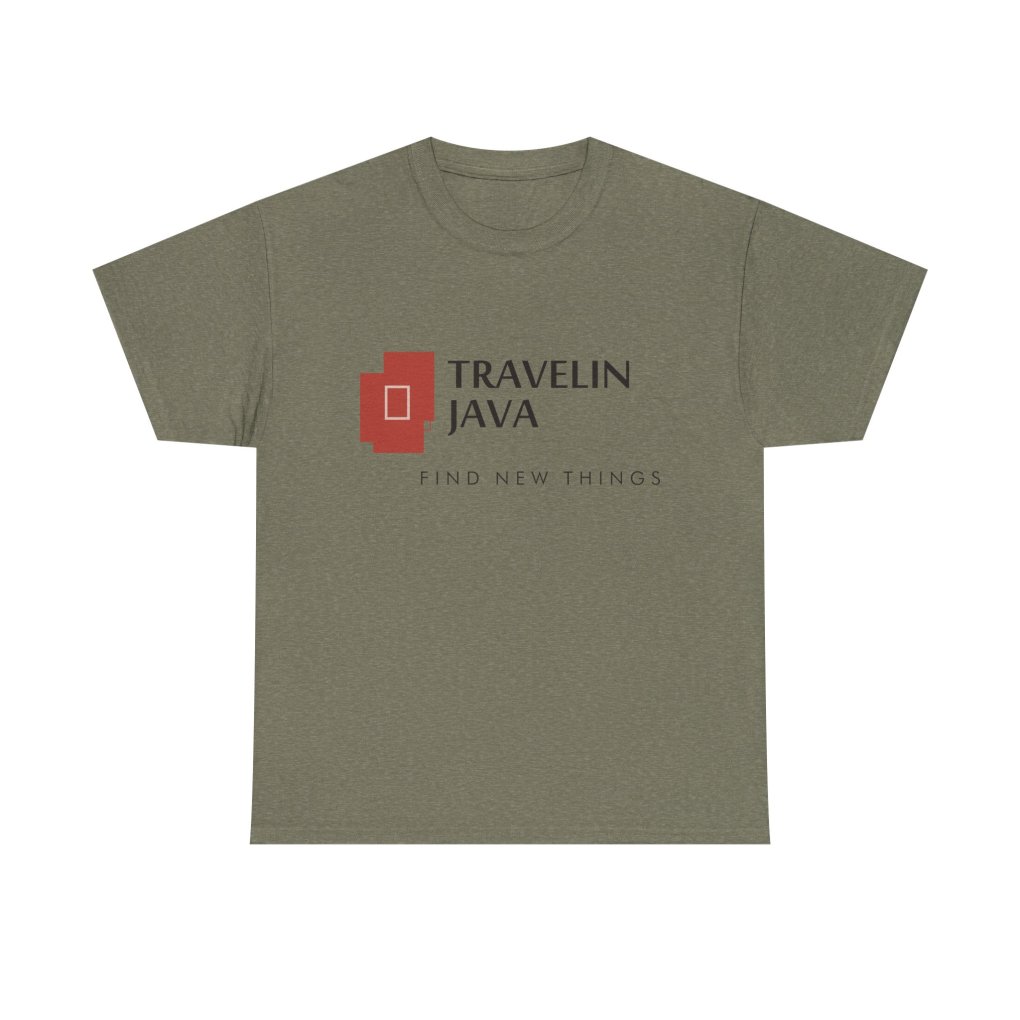TravelinJava Lock Logo Tee | Unisex Heavy Cotton Tee - Gildan 5000