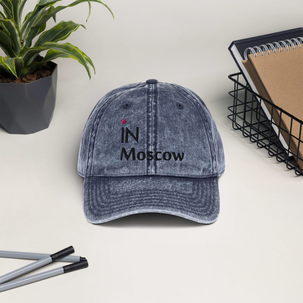 Vintage Cotton Twill Cap "iN Moscow"