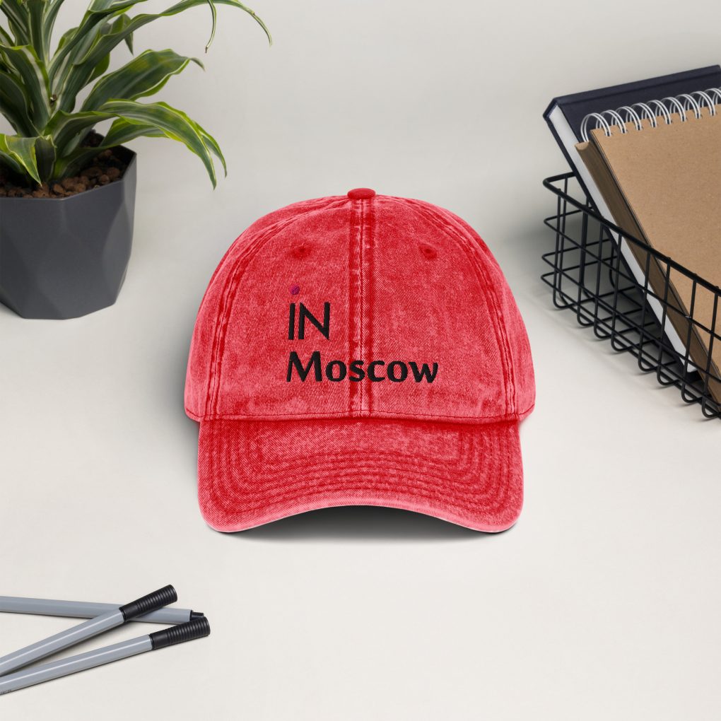 Vintage Cotton Twill Cap "iN Moscow"